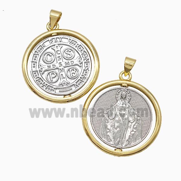 Virgin Mary Charms Copper Pendant CSPB Gold Platinum Plated
