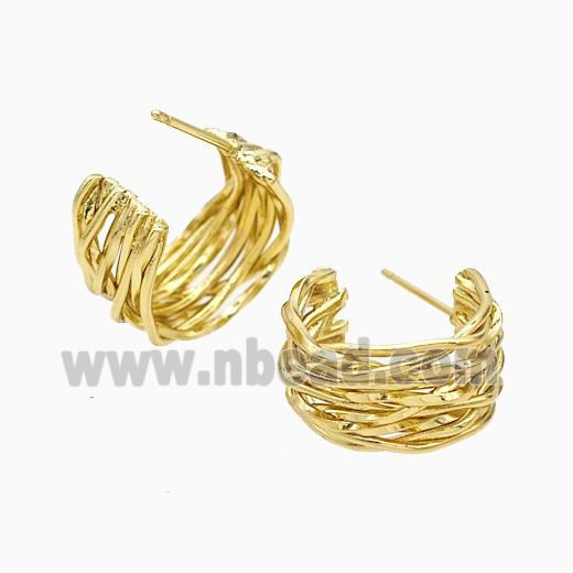 Copper Stud Earrings Gold Plated