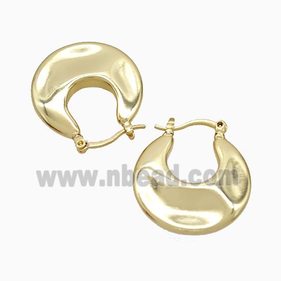 Copper Leaveback Earrings Gold Plated
