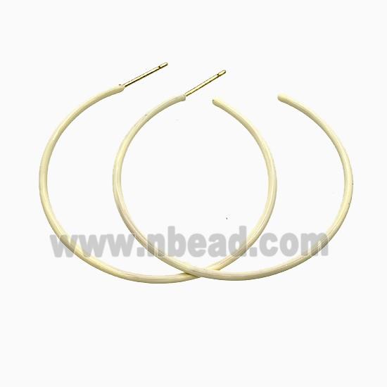 Copper Stud Earrings Khaki Lacquered Gold Plated