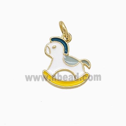 Copper Trojan Horse Pendant Enamel Gold Plated