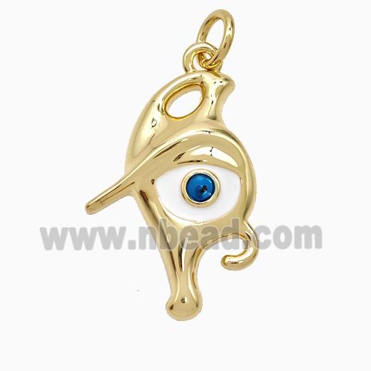 Copper Evil Eye Pendant Enamel Gold Plated