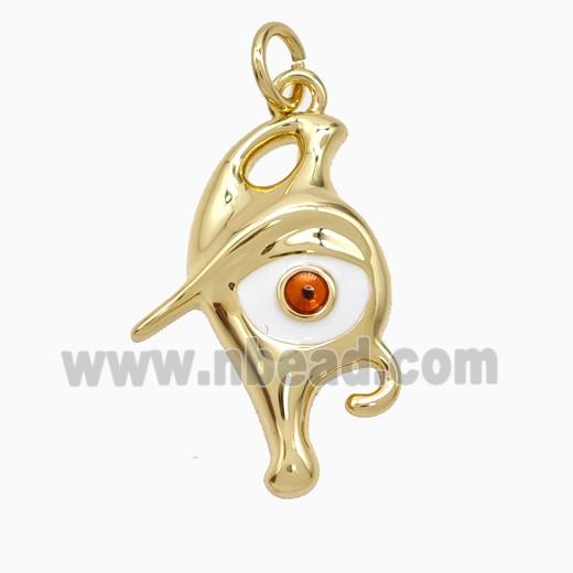 Copper Evil Eye Pendant Enamel Gold Plated
