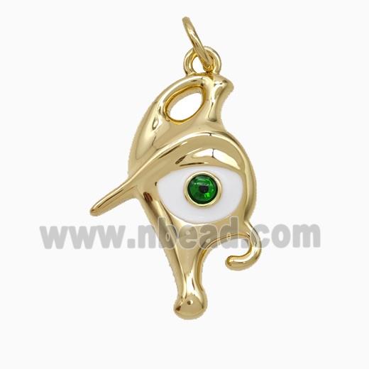 Copper Evil Eye Pendant Enamel Gold Plated