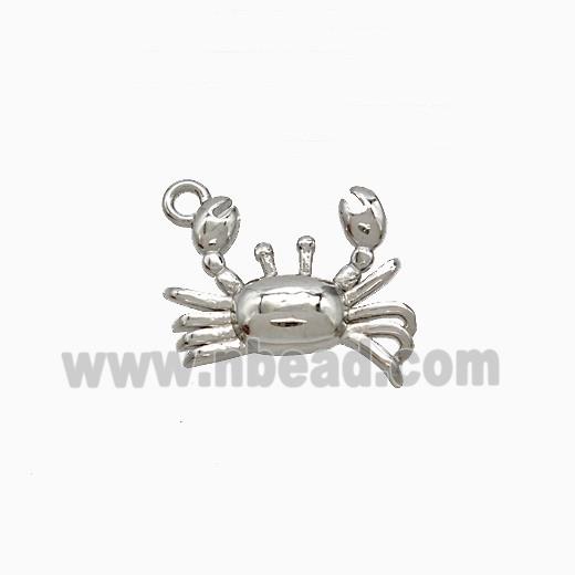 Copper Crab Pendant Platinum Plated