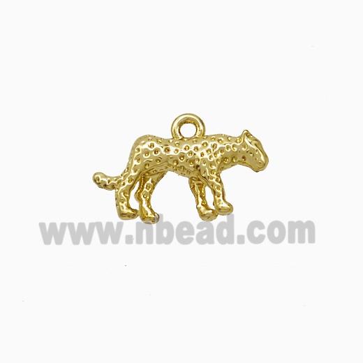 Copper Leopard Pendant Hammered Gold Plated