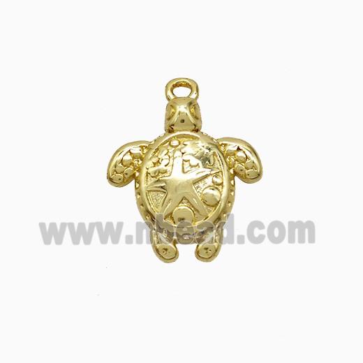 Copper Tortoise Pendant Starfish Gold Plated
