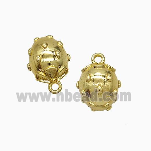 Copper Strawberry Charms Pendant Gold Plated