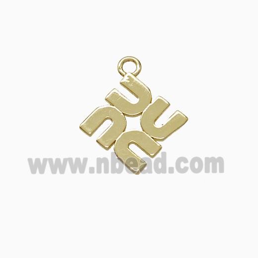 Copper Four-U Pendant Gold Plated