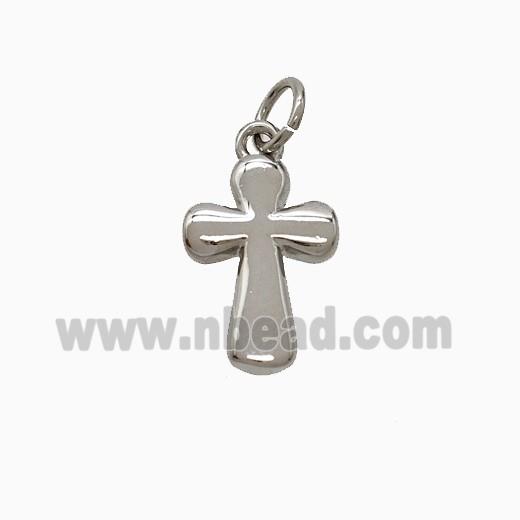 Copper Cross Pendant Platinum Plated