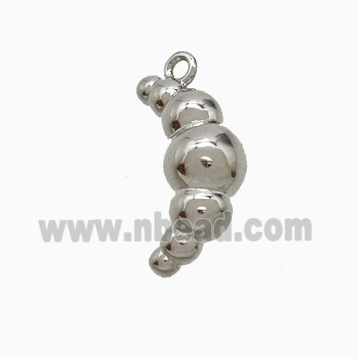 Copper Croissant Pendant Moon Platinum Plated