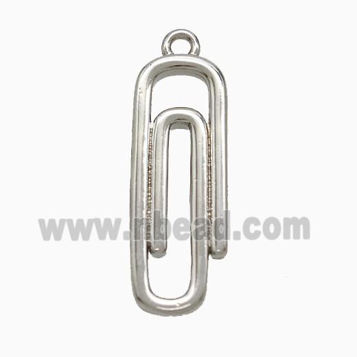 Copper Clip Pendant Platinum Plated