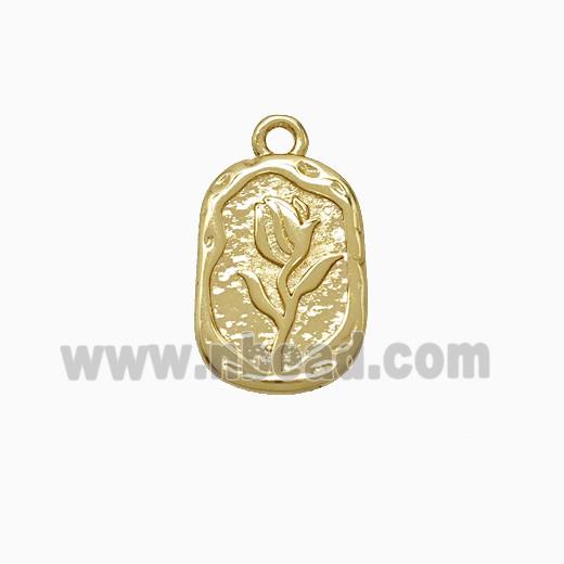 Copper Flower Pendant Gold Plated
