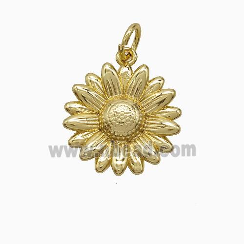 Copper Sunflower Pendant Gold Plated