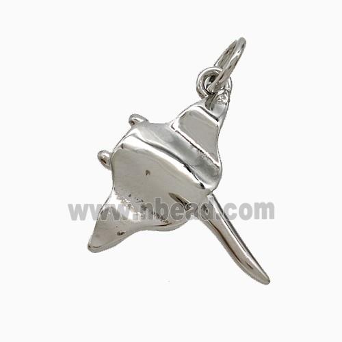 Manta Ray Charms Copper Ocean Whale Pendant Platinum Plated