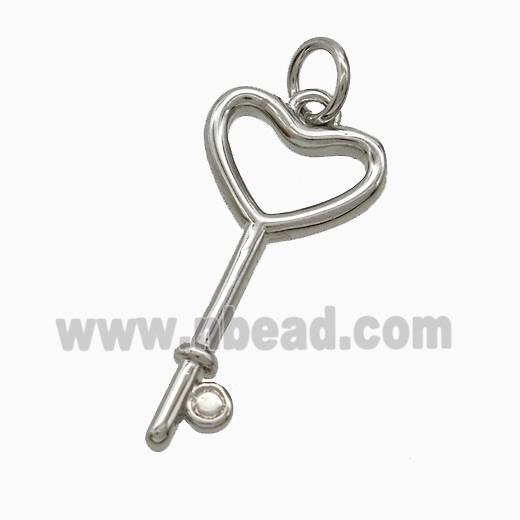 Copper Key Pendant Platinum Plated