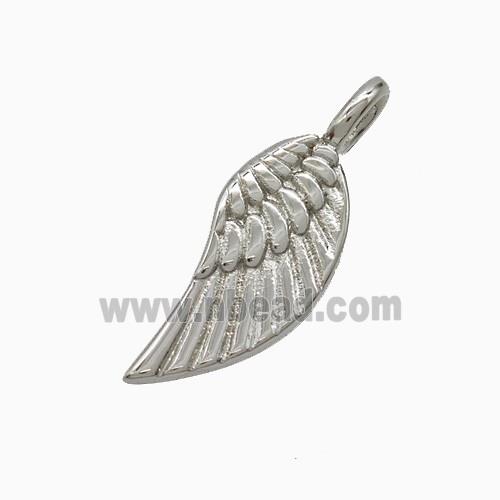 Copper Angel Wings Pendant Platinum Plated