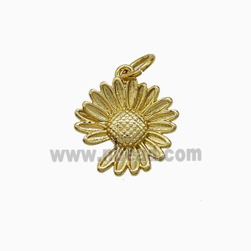 Copper Sunflower Pendant Gold Plated