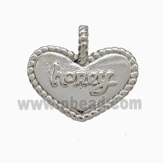 Copper Heart Pendant Honey Platinum Plated