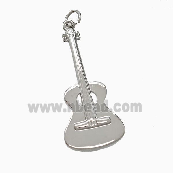 Copper Guitar Charms Pendant Platinum Plated