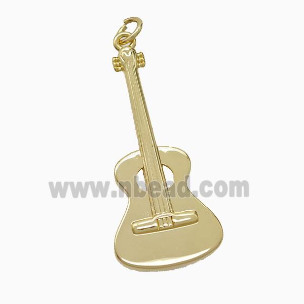 Copper Guitar Charms Pendant Gold Plated