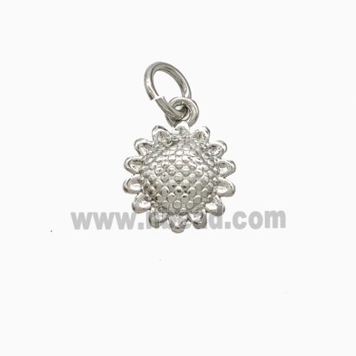 Copper Sunflower Pendant Platinum Plated