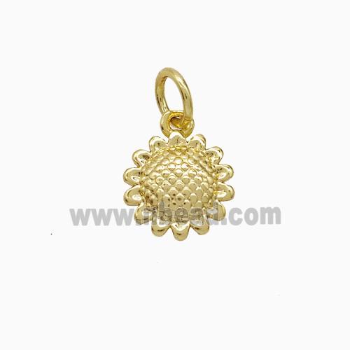 Copper Sunflower Pendant Gold Plated