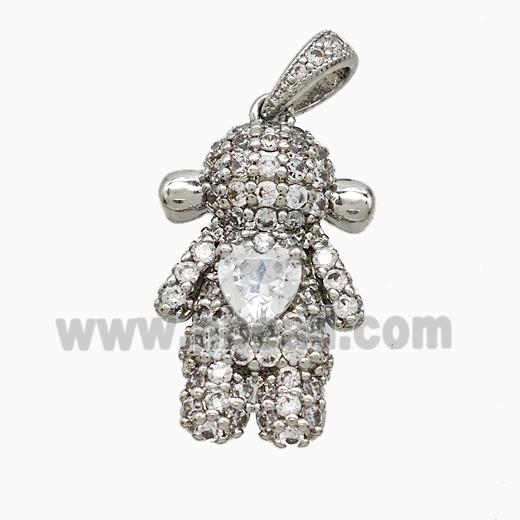 Copper Girls Pendant Pave Zirconia Crystal Glass Kids Platinum Plated