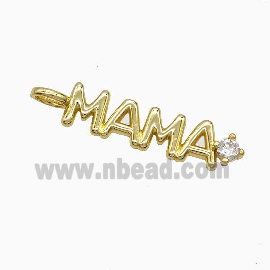 Copper MAMA Pendant Pave Zirconia Gold Plated