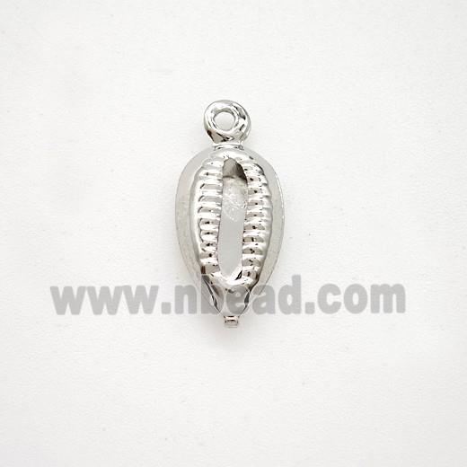 Copper Conch Shell Pendant Platinum Plated