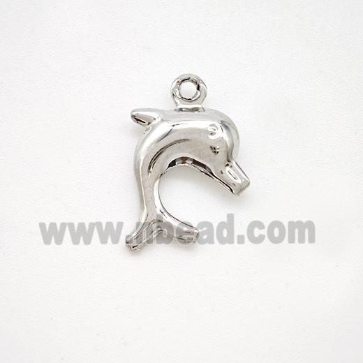 Copper Dolphin Pendant Platinum Plated