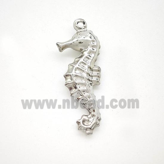 Copper Seahorse Pendant Platinum Plated