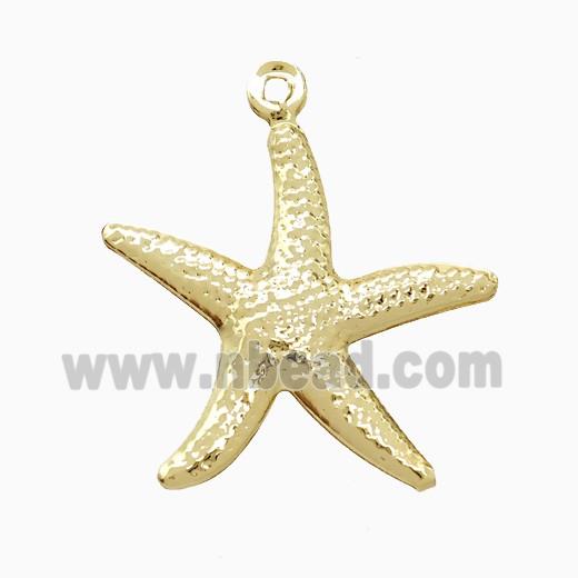 Copper Starfish Pendant Hammered Gold Plated
