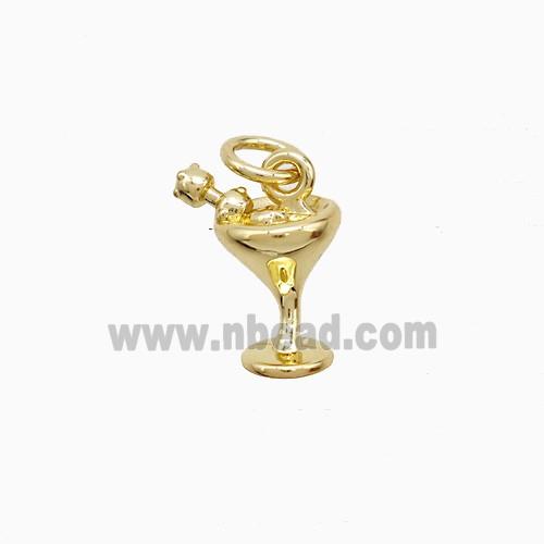 Martini Drink Glass Cup Copper Pendant Gold Plated