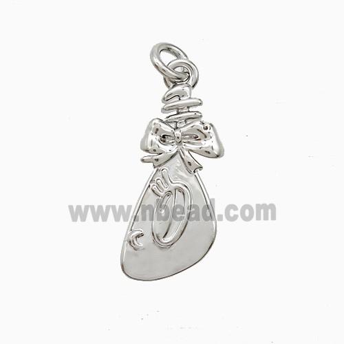 Fortune Bag Charms Copper Pendant Bowknot Platinum Plated