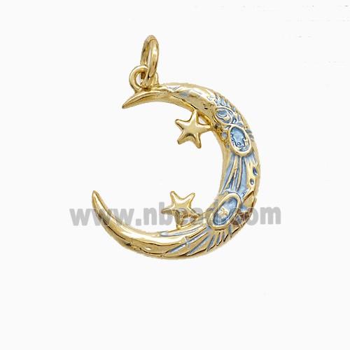 Copper Moon Star Pendant Gold Plated