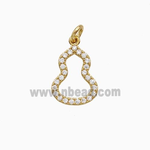 Copper Gourd Pendant Pave Zirconia Gold Plated