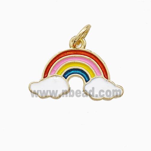 Copper Rainbow Pendant Multicolor Enamel Gold Plated