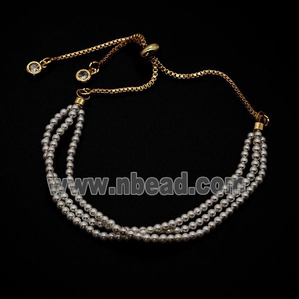 Copper Ball Bracelet Adjustable Shiny Silver Gold Plated
