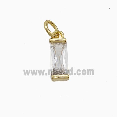 Cubic Zirconia Stick Pendant Copper Gold Plated