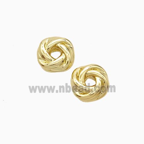 Lover Knot Charms Copper Beads Gold Plated