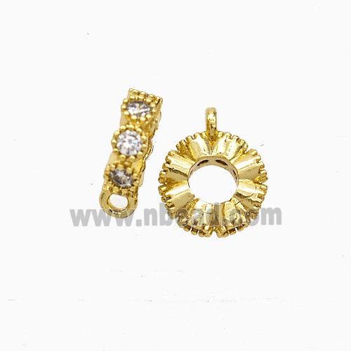 Copper Bail Pave Zirconia Gold Plated