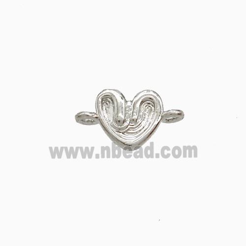 Copper Heart Connector Platinum Plated