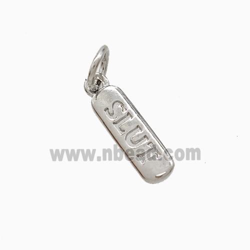 Copper Slut Pendant Platinum Plated