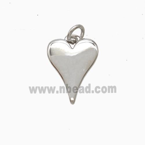 Copper Heart Pendant Platinum Plated