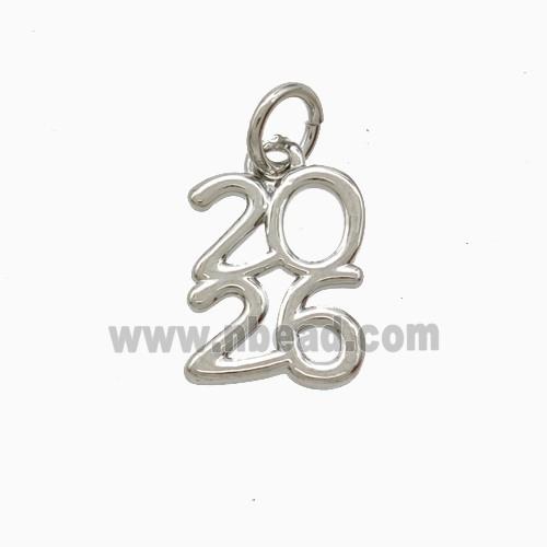 Copper 2026 Pendant Platinum Plated