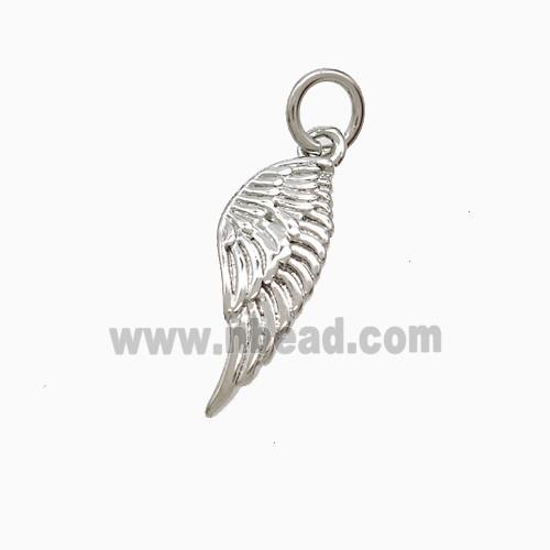 Copper Angel Wings Pendant Platinum Plated