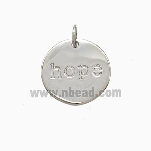 Copper Hope Pendant Circle Platinum Plated
