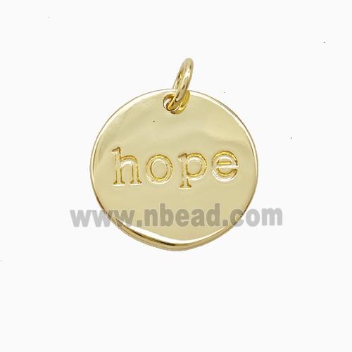 Copper Hope Pendant Circle Gold Plated