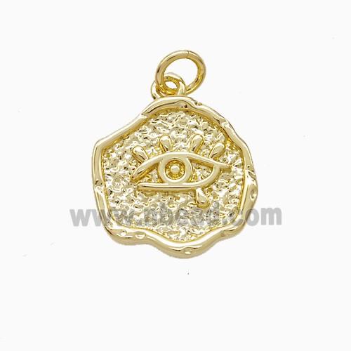 Copper Eye Pendant Hammered Gold Plated